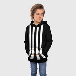 Толстовка-худи детская Четыре пингвина, цвет: 3D-черный — фото 2
