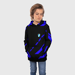 Толстовка-худи детская BMW blue geometry, цвет: 3D-черный — фото 2