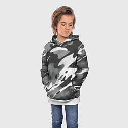 Толстовка-худи детская Черно белый камуфляж, цвет: 3D-белый — фото 2