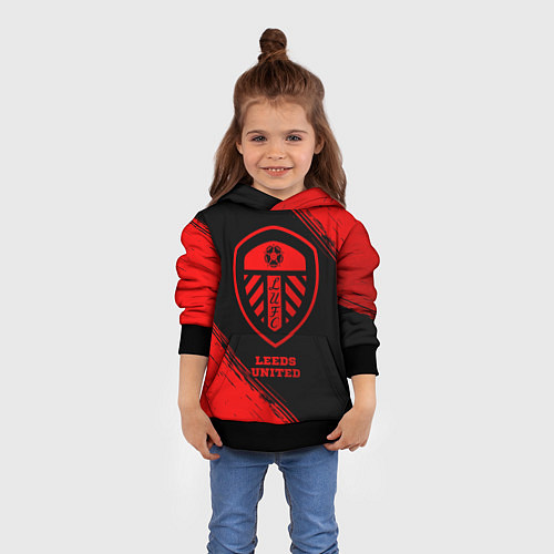 Детская толстовка Leeds United - red gradient / 3D-Черный – фото 4