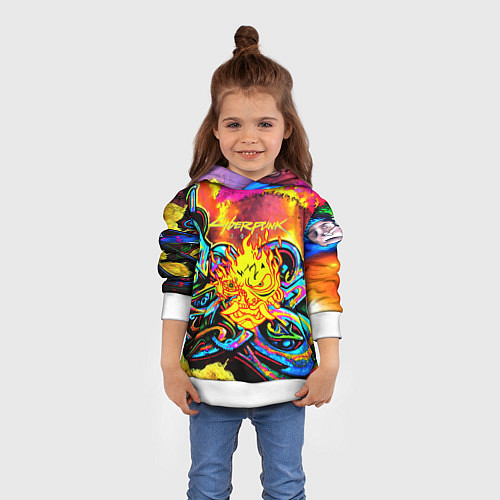 Детская толстовка Cyberpunk 2077 graffity game / 3D-Белый – фото 4
