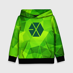 Толстовка-худи детская Exo green poly, цвет: 3D-черный