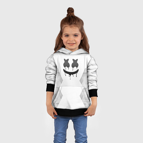 Детская толстовка Marshmello white poly / 3D-Черный – фото 4