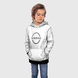 Толстовка-худи детская Nissan white poly, цвет: 3D-черный — фото 2