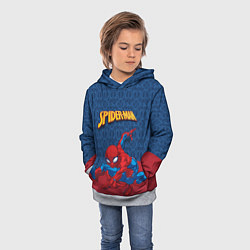 Толстовка-худи детская Прыжок Человека-паука, цвет: 3D-меланж — фото 2
