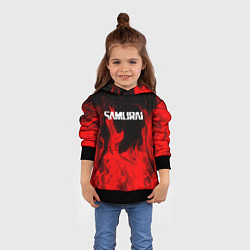 Толстовка-худи детская Samurai fire red, цвет: 3D-черный — фото 2