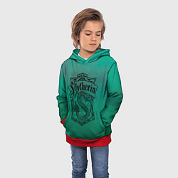 Толстовка-худи детская Факультет Слизерин, цвет: 3D-красный — фото 2