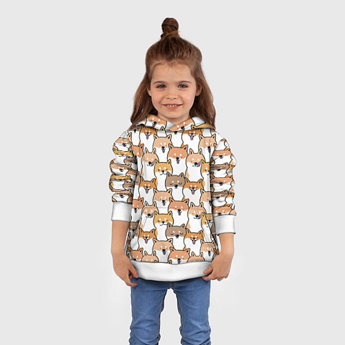 Детская толстовка Узор сиба ину / 3D-Белый – фото 4