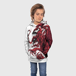 Толстовка-худи детская Carnage - Symbiot, цвет: 3D-белый — фото 2