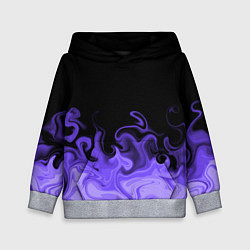 Толстовка-худи детская Абстрактный фиолетовый огонь, цвет: 3D-меланж