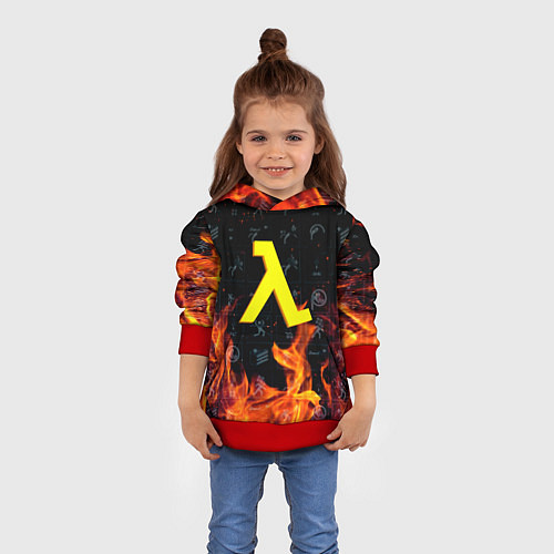 Детская толстовка Half life fere steel / 3D-Красный – фото 4