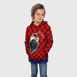 Толстовка-худи детская Новогодняя oh, no обезьяна, цвет: 3D-синий — фото 2