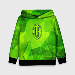 Толстовка-худи детская AC Milan green poly, цвет: 3D-черный