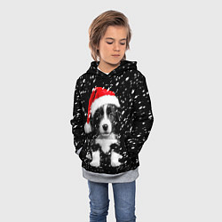 Толстовка-худи детская Новогодний милый щенок, цвет: 3D-меланж — фото 2