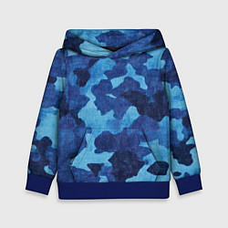 Толстовка-худи детская Синий камуфляж, цвет: 3D-синий