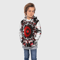Толстовка-худи детская Красная сюрреалистичная абстракция, цвет: 3D-меланж — фото 2