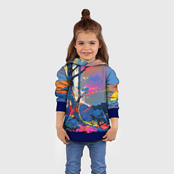 Толстовка-худи детская Природа абстракция, цвет: 3D-синий — фото 2