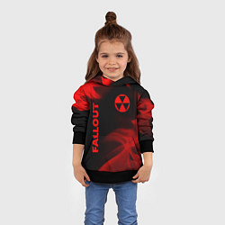Толстовка-худи детская Fallout - red gradient вертикально, цвет: 3D-черный — фото 2