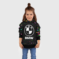Толстовка-худи детская BMW конфети, цвет: 3D-черный — фото 2