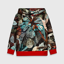 Детская толстовка Абстракция цветы и листья