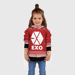 Толстовка-худи детская Новогодний Exo, цвет: 3D-черный — фото 2