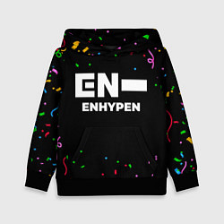 Толстовка-худи детская Enhypen конфети, цвет: 3D-черный