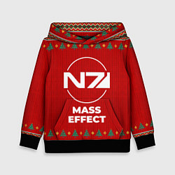 Толстовка-худи детская Mass Effect new year, цвет: 3D-черный