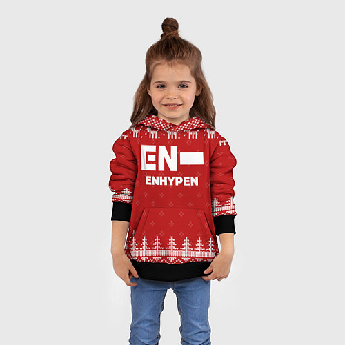 Детская толстовка Новогодний Enhypen с оленями / 3D-Черный – фото 4