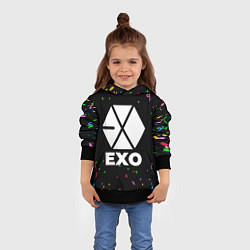 Толстовка-худи детская Exo конфети, цвет: 3D-черный — фото 2