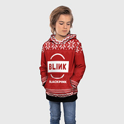 Толстовка-худи детская Новогодний Blackpink, цвет: 3D-черный — фото 2