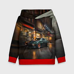 Детская толстовка Спорткар с оранжевыми десками