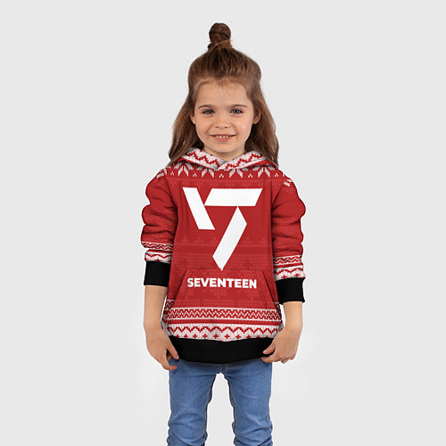 Детская толстовка Новогодний Seventeen / 3D-Черный – фото 4