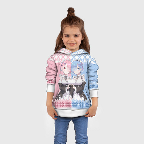 Детская толстовка Рем и Рам новогодний свитер / 3D-Белый – фото 4