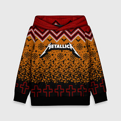 Толстовка-худи детская Metallica christmas ugly sweater, цвет: 3D-черный