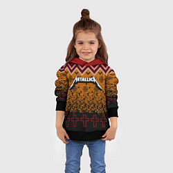 Толстовка-худи детская Metallica christmas ugly sweater, цвет: 3D-черный — фото 2