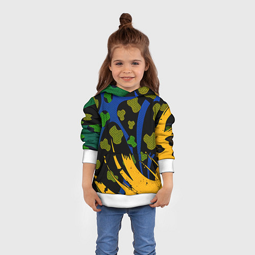 Детская толстовка Абстрактные пятна леопарда / 3D-Белый – фото 4