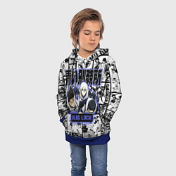 Толстовка-худи детская Блю лок синяя тюрьма, цвет: 3D-синий — фото 2