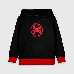 Толстовка-худи детская Miles Morales - logo, цвет: 3D-красный