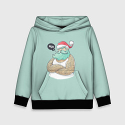 Толстовка-худи детская Современный дед мороз, цвет: 3D-черный