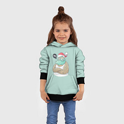 Толстовка-худи детская Современный дед мороз, цвет: 3D-черный — фото 2