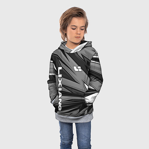 Детская толстовка Lixiang - монохромный серый / 3D-Меланж – фото 3