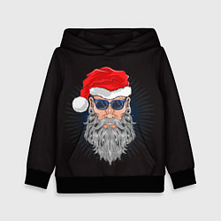 Детская толстовка Дед мороз хипстер в очках