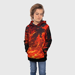 Толстовка-худи детская Багровый огненный закат, цвет: 3D-черный — фото 2