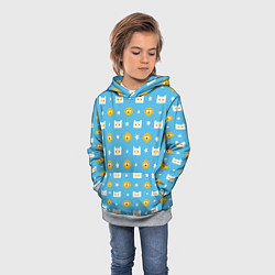 Толстовка-худи детская Время приключений паттерн, цвет: 3D-меланж — фото 2