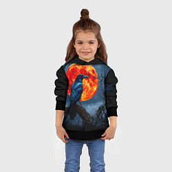 Толстовка-худи детская Ворон на закате, цвет: 3D-черный — фото 2