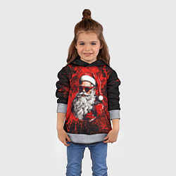 Толстовка-худи детская Санта Клаус в красках, цвет: 3D-меланж — фото 2