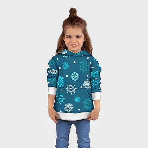 Детская толстовка Резные снежинки / 3D-Белый – фото 4