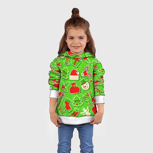 Детская толстовка Новогоднее настроение паттерн / 3D-Белый – фото 4