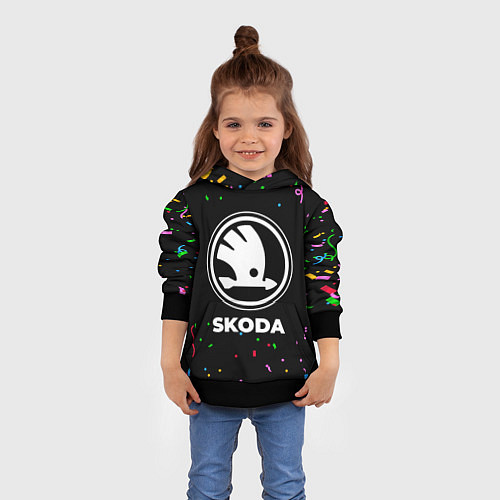 Детская толстовка Skoda конфети / 3D-Черный – фото 4
