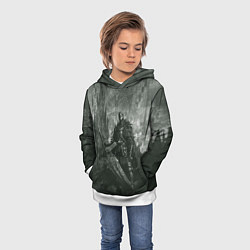 Толстовка-худи детская Рыцарь с большим мечом, цвет: 3D-белый — фото 2